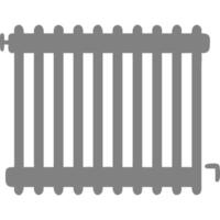 Grey flat icon of a radiator, heating element, or similar device. vector