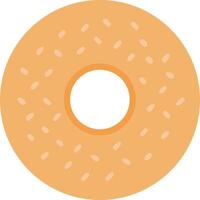 Simple illustration of a bagel with sesame seeds, perfect for bakery menus or websites. vector