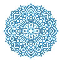 Light Blue Mandala with Circular and Swirled Patterns vector
