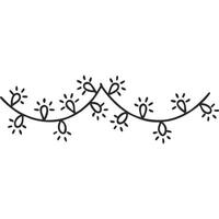 Hand-drawn string of Christmas lights, simple line art, festive design element. vector