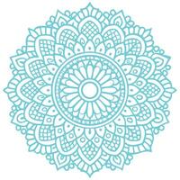 Light Teal Mandala with Floral and Geometric Patterns vector