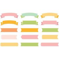 Pastel colored ribbons and banners, perfect for design elements. vector
