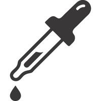 Simple monochrome icon of a dropper with a single drop falling. vector