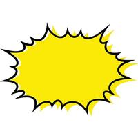 Yellow comic book explosion shape, pop art style, blank template. vector