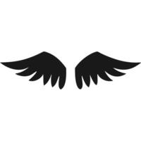 Simple black silhouette of a pair of wings, isolated on white background. vector