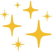 Hand-drawn yellow starburst sparkles, perfect for adding a touch of magic to your designs. vector