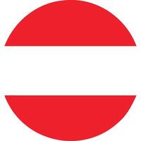 Circular Austrian flag design, simple and bold, perfect for patriotic projects. vector
