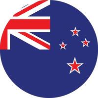 Circular New Zealand flag icon, simple and bold design, perfect for digital use. vector