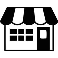 Simple black and white storefront icon, ideal for business and retail applications. vector