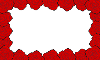 Pixel rose rectangle frame. Pixel border frame. Valentine frame png