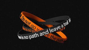 Realistic 3D Typography Loops in Brutalism Style with Text Bands. Do not go where the path may lead, go instead where there is no path and leave a trail. video
