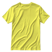 Plain yellow t-shirt front view isolated on transparent background png