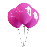 Glossy Pink Balloons Trio, Isolated on Transparent Background png