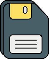 Floppy Disk Color Outline Icons and illustration design vector