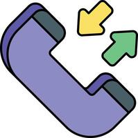 Call Diversion Color Outline Icons and illustration design vector