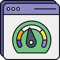 Web Speed Test Color Outline Icons and illustration design vector