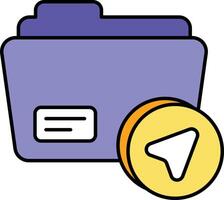 Send Folder Color Outline Icons and illustration design vector