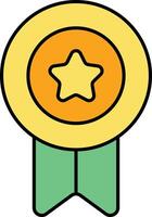 Badge Color Outline Icons and illustration design vector