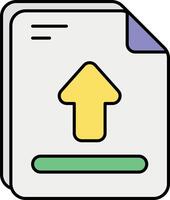 Upload File Color Outline Icons and illustration design vector