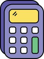 Calculator Color Outline Icons and illustration design vector