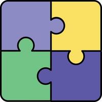 Jigsaw Color Outline Icons and illustration design vector