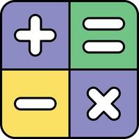 Calculation Sign Color Outline Icons and illustration design vector