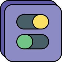 On Off Button Color Outline Icons and illustration design vector