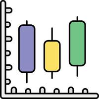 Candlestick Color Outline Icons and illustration design vector