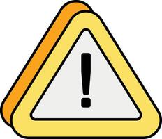 Caution Color Outline Icons and illustration design vector