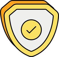 Security Shield Color Outline Icons and illustration design vector