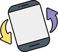 Mobile Tilting Color Outline Icons and illustration design vector