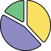 Pie Chart Color Outline Icons and illustration design vector