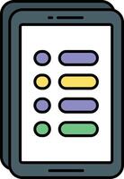 Mobile Menu Color Outline Icons and illustration design vector