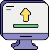 Online Upload Color Outline Icons and illustration design vector
