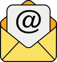 Mail Color Outline Icons and illustration design vector