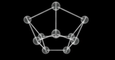 Hologram of a molecule with bonds rotating - loop video