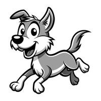 a cartoon dog running with its mouth open vector