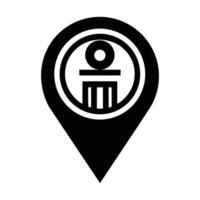 a black and white pin with a map marker vector
