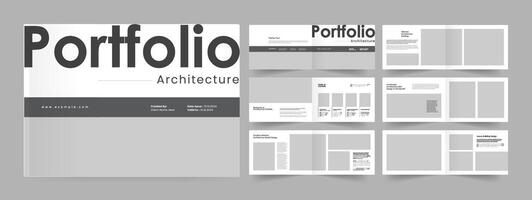 Architecture Portfolio Layout Template, landscape Architecture Portfolio , Minimal Portfolio Project Template. vector