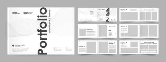Architectural Portfolio Design, Presentation Portfolio Template, Landscape Portfolio Layout. vector