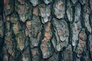 Exploring the Intricate Texture and Patterns of Tree Bark A Detailed Look at the Complex Structure of a Tree's Exterior, Revealing the Beauty of Nature's Design with Stunning Visuals. photo