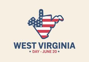 West Virginia Day Celebration With American Flag Map On June Twentieth vector