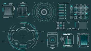 High-tech interface elements animated on alpha channel video