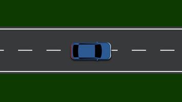 Top view of car on road with navigation circle video
