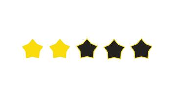 Two out of five star rating on white background video