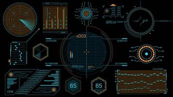 High-tech interface design elements pack, on alpha channel video