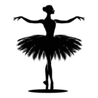 Elegant Black Ballet Dancer Illustration vector