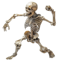 Dancing Skeleton in Action Pose Isolated on Transparent Background png