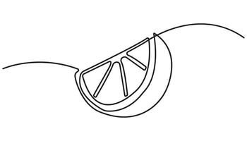slice of orange continuous one line drawing, A continuous one-line drawing of Orange vector