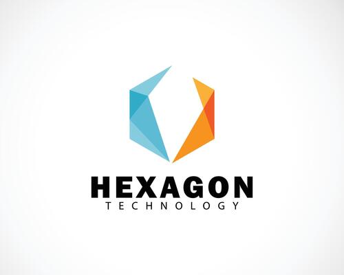 Hexagon logo creative design technology connection